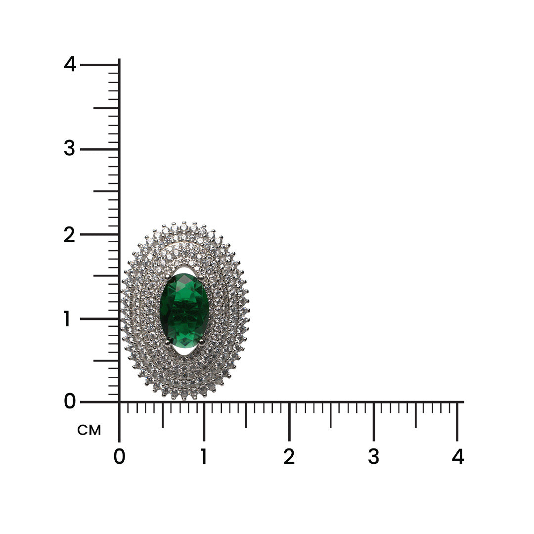 Emerald Orbit Luxe 925 Silver Ring