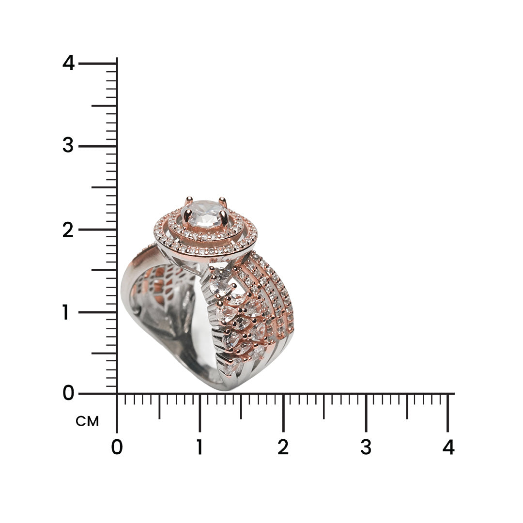 Rosé Halo Grandeur 925 Silver Ring
