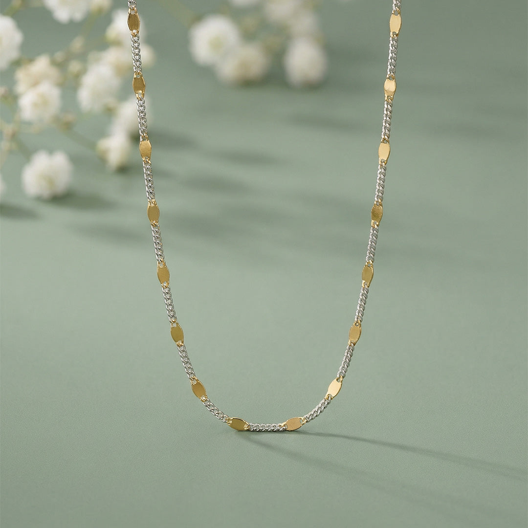 Dual Tone Spark Link 925 Silver Chain