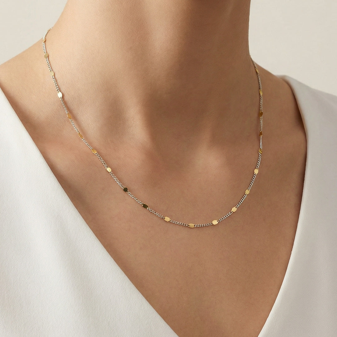 Dual Tone Spark Link 925 Silver Chain