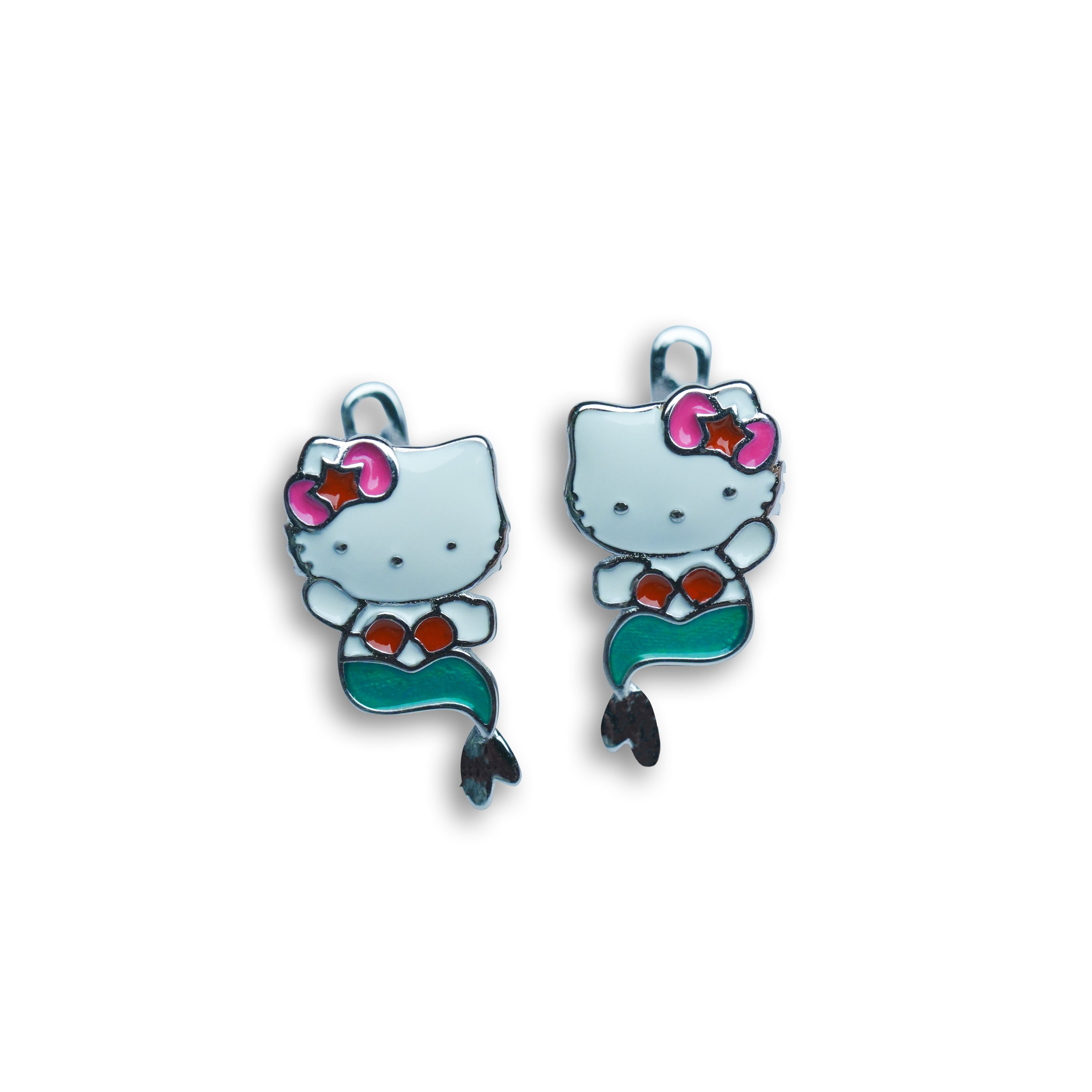 Nilo 925 Kids Jewellery Mermaid Kitty Drop Earrings