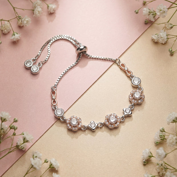 Blossom Radiance 925 Silver Adjustable Bracelet