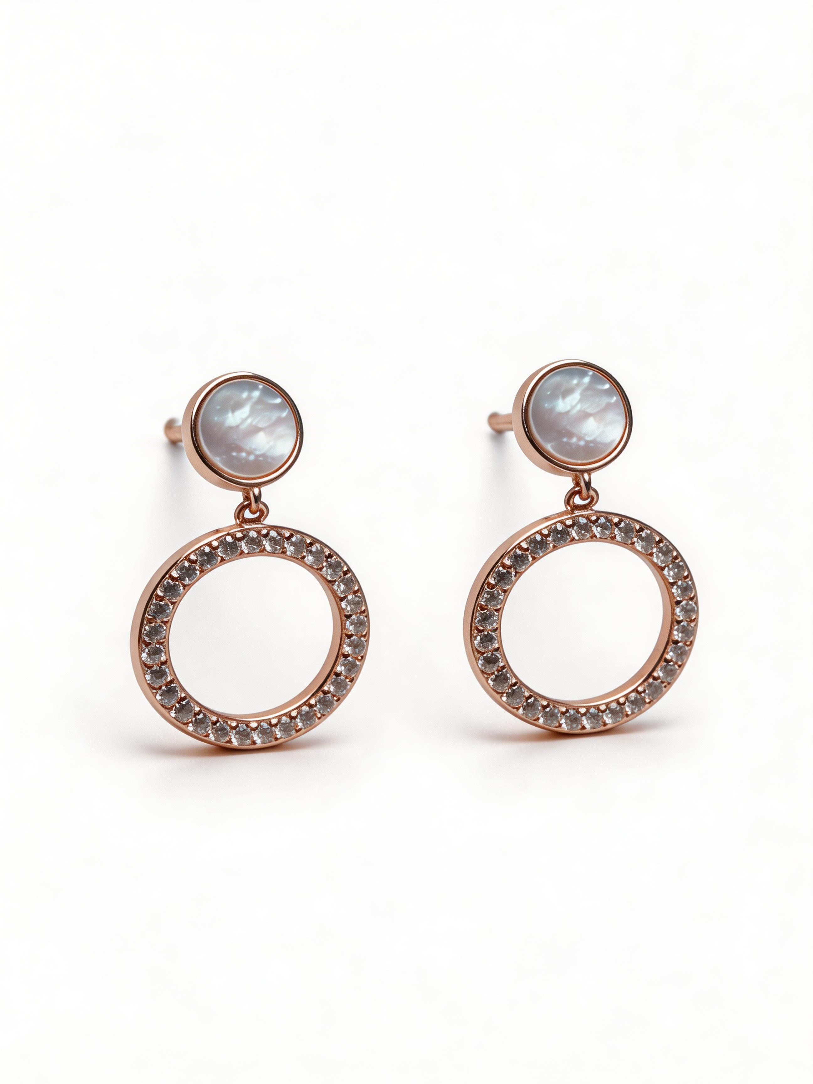 Nilo Mother of Pearl Halo Drop Earrings