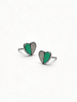 Nilo Half-Tone Heart Stud Earrings