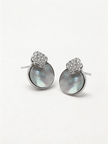 Nilo Crystal Clover Pearl Stud Earrings