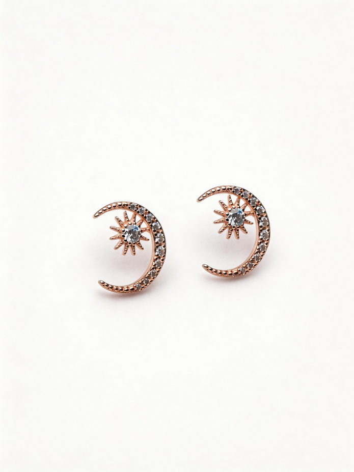 Nilo Celestial Star Moon Stud Earrings