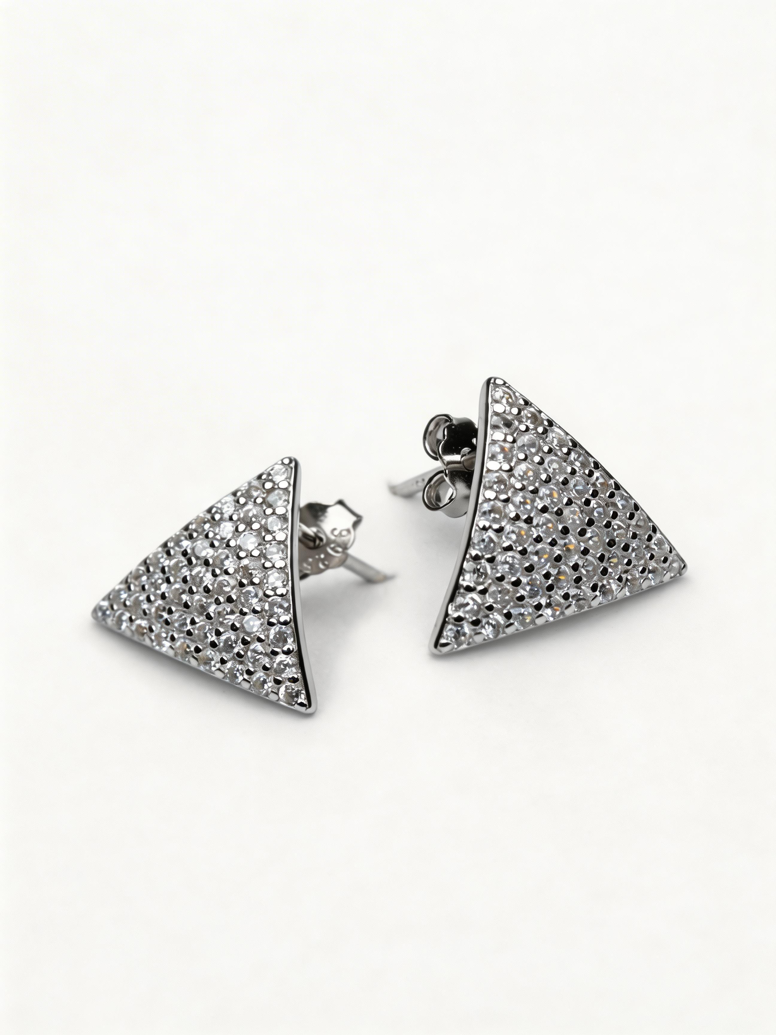 Nilo Crystal Triangle Stud Earrings