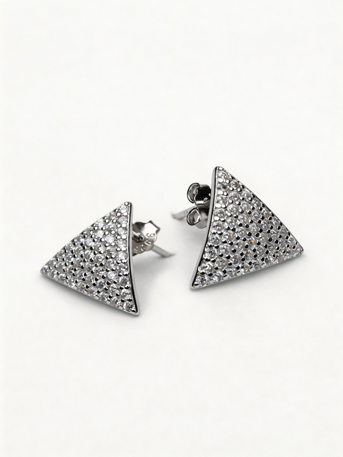 Nilo Crystal Triangle Stud Earrings
