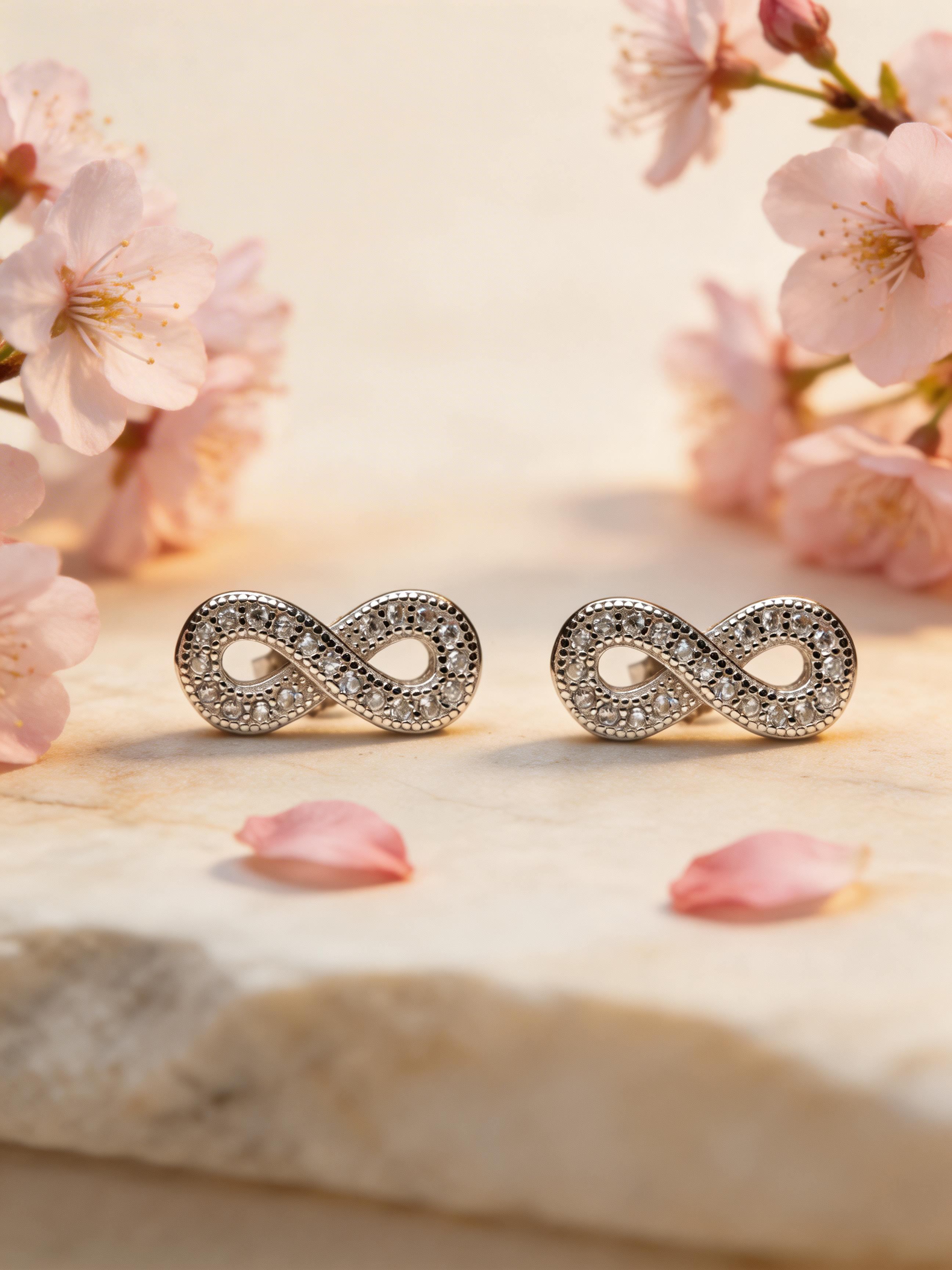 Nilo Infinity Sparkle Stud Earrings