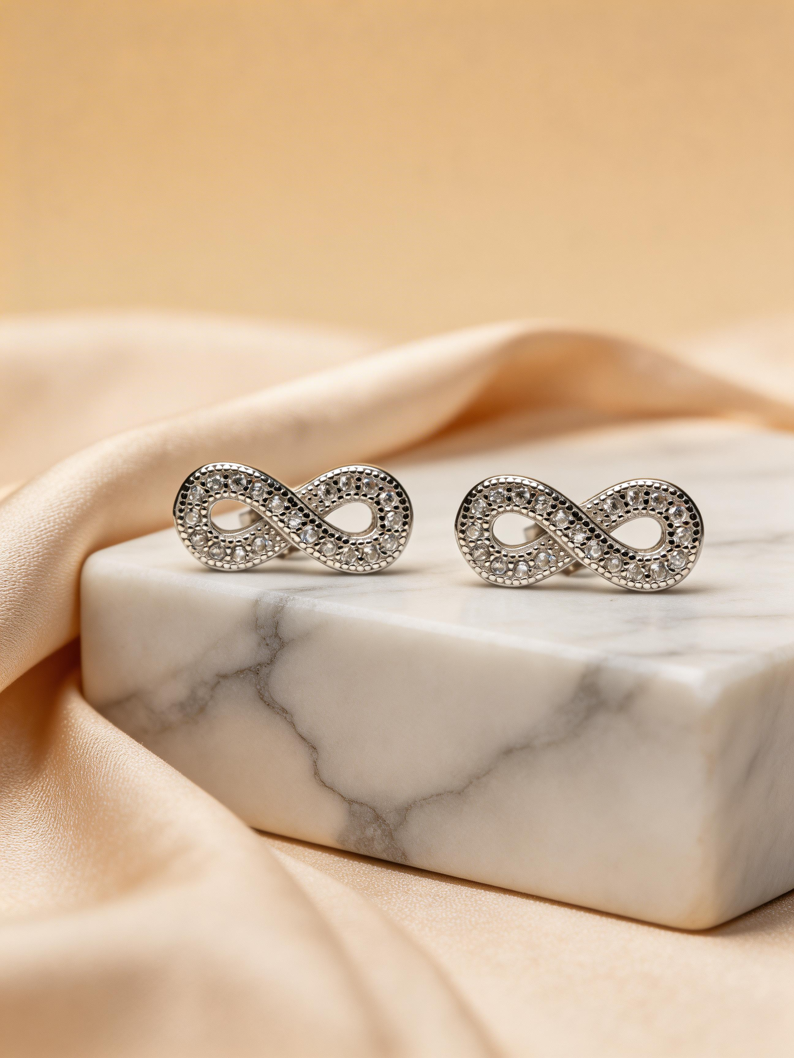 Nilo Infinity Sparkle Stud Earrings