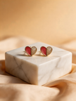 Nilo Half-Tone Heart Stud Earrings