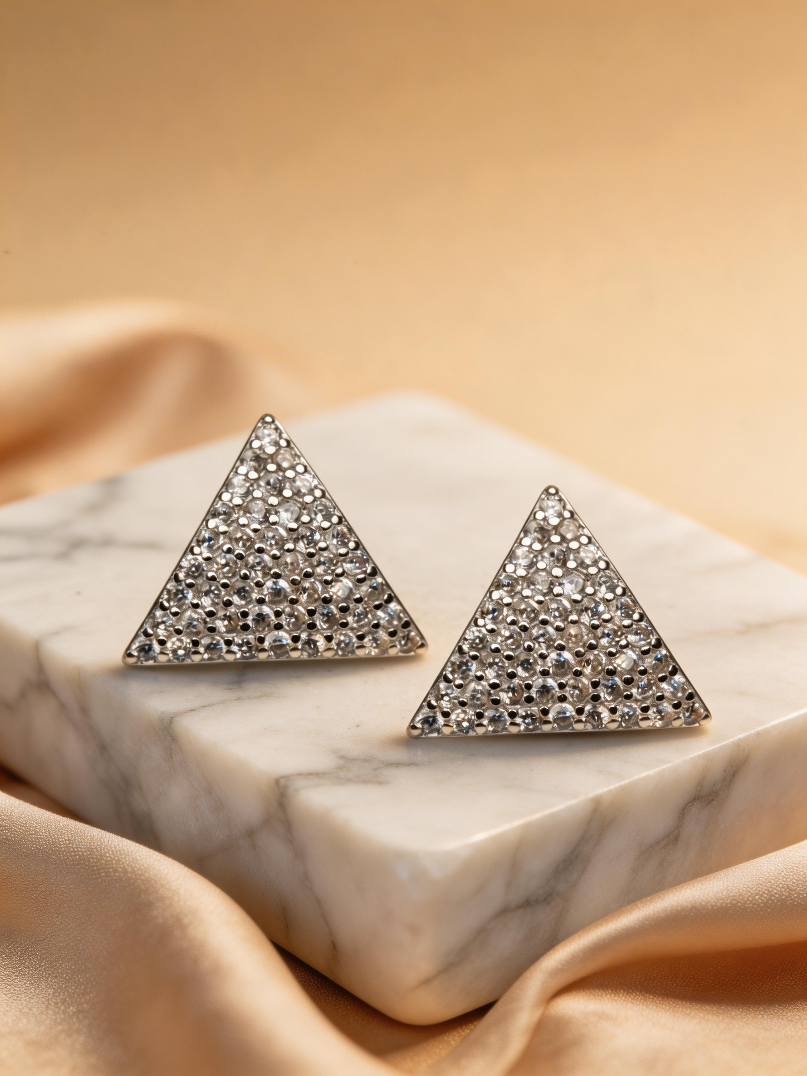 Nilo Crystal Triangle Stud Earrings