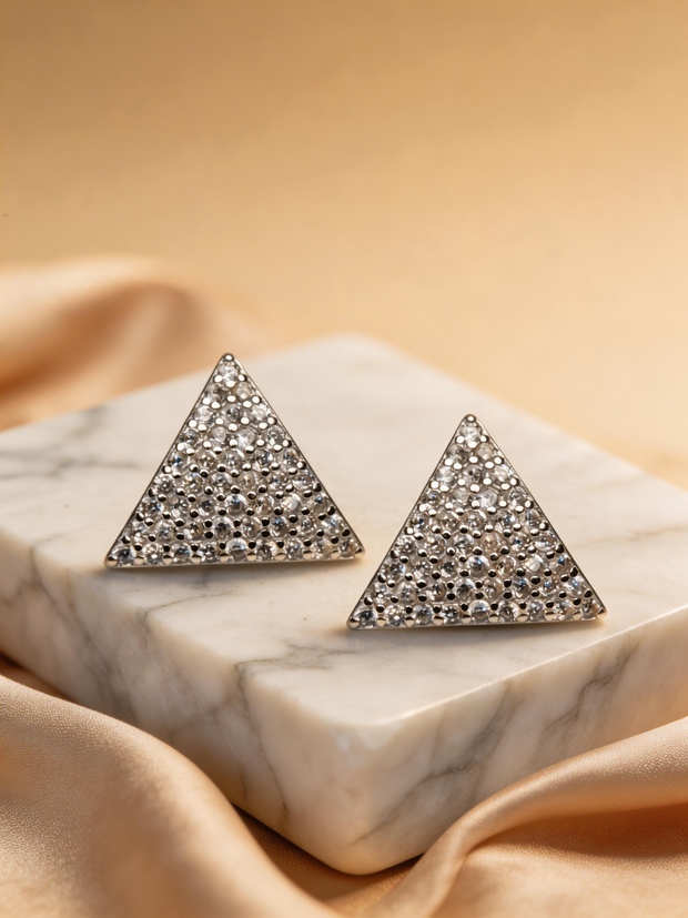 Nilo Crystal Triangle Stud Earrings