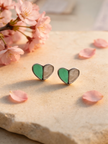 Nilo Half-Tone Heart Stud Earrings