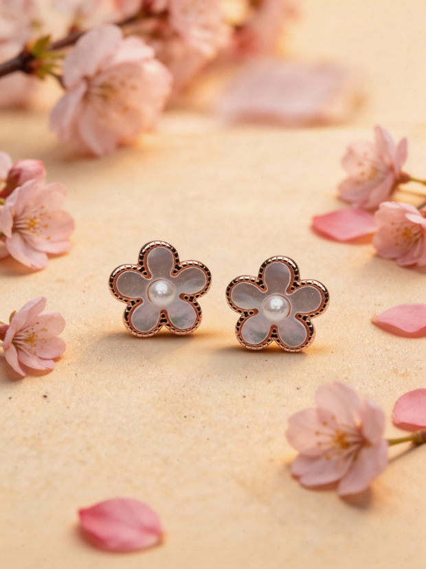 Nilo Pearl Blossom Stud Earrings