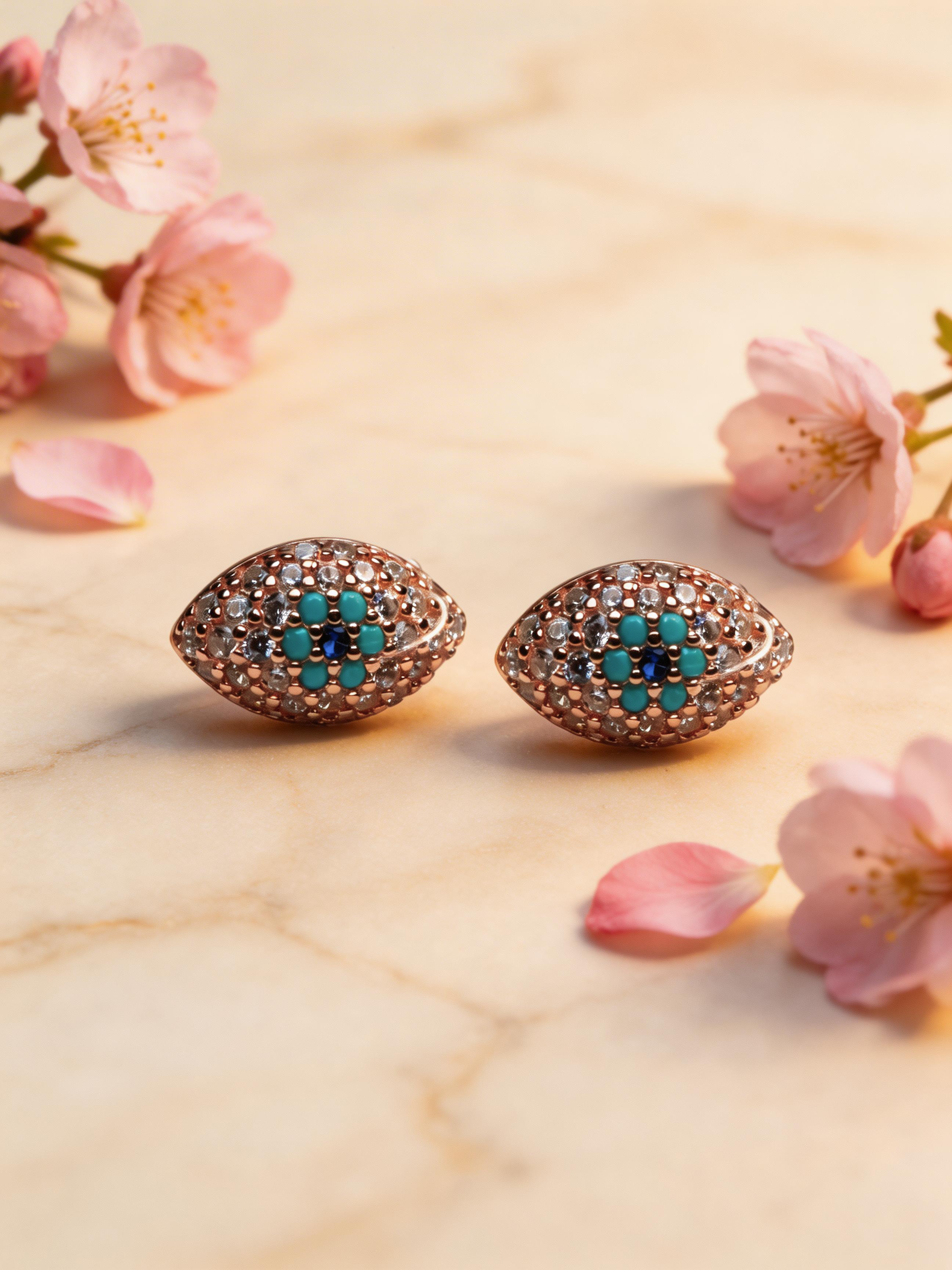 Nilo Evil Eye Crystal Stud Earrings