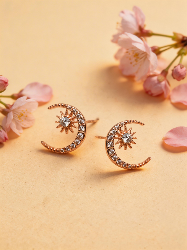 Nilo Celestial Star Moon Stud Earrings