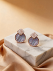 Nilo Crystal Clover Pearl Stud Earrings