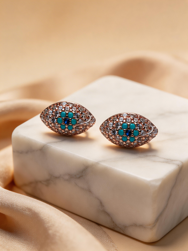 Nilo Evil Eye Crystal Stud Earrings