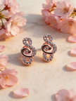 Nilo Rose Gold Crystal Treble Swirl Stud Earrings