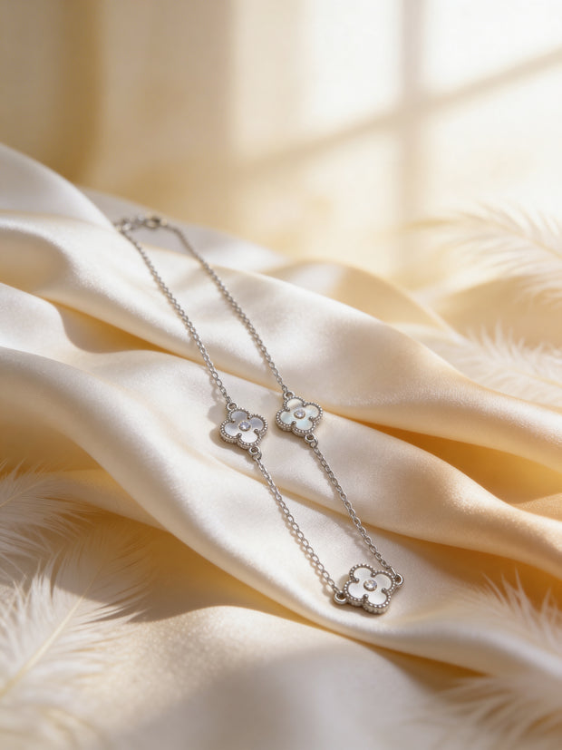 Dual Clover Station Necklace Chain