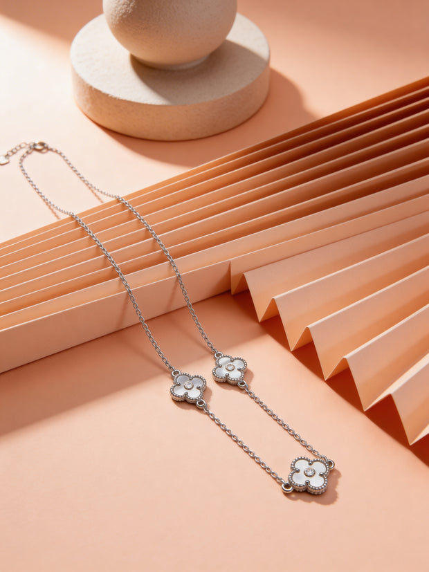 Dual Clover Station Necklace Chain