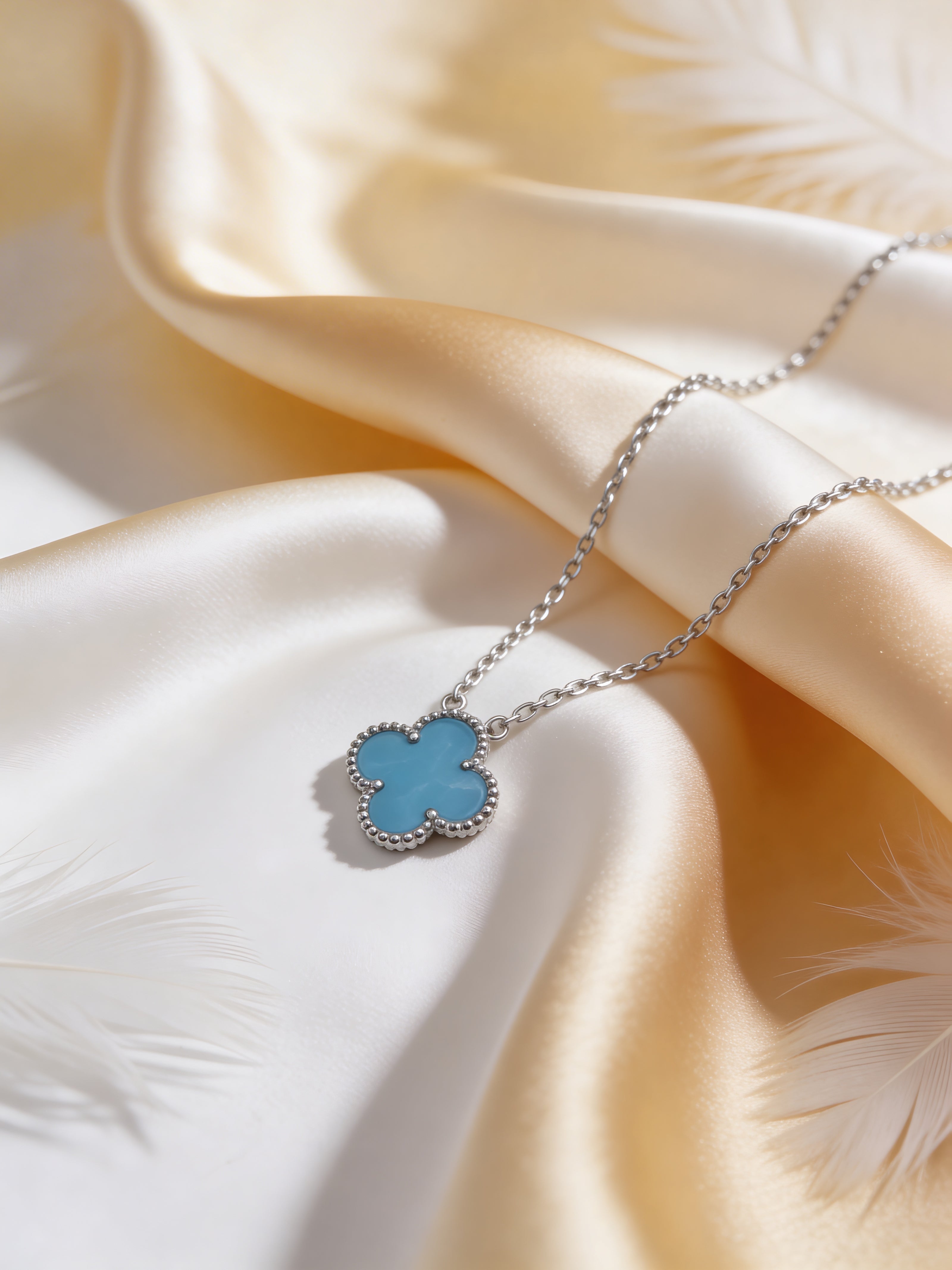 Turquoise Clover Pendant Chain