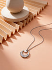 Crystal Arc Halo Pendant Chain