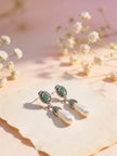 925 Emerald Pearl Drop Earrings