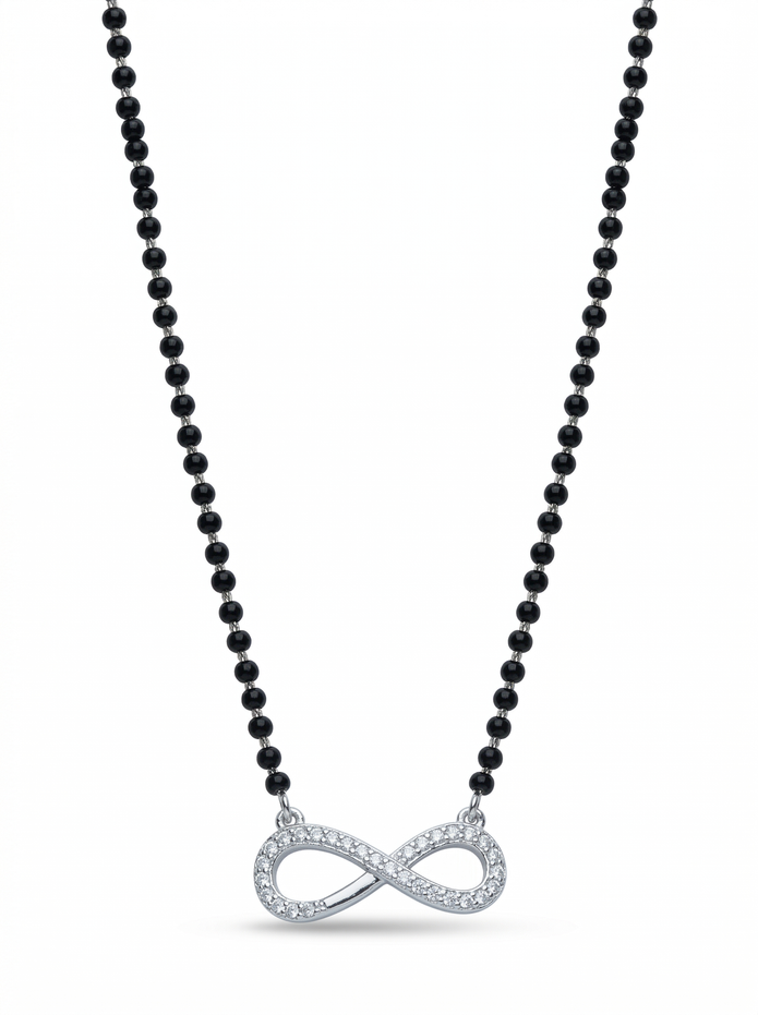 Infinity Charm Silver Mangalsutra
