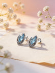 925 Aqua Marquise Statement Studs