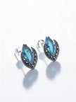 925 Aqua Marquise Statement Studs