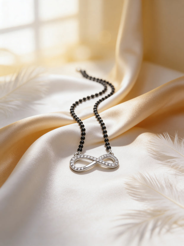 Infinity Charm Silver Mangalsutra
