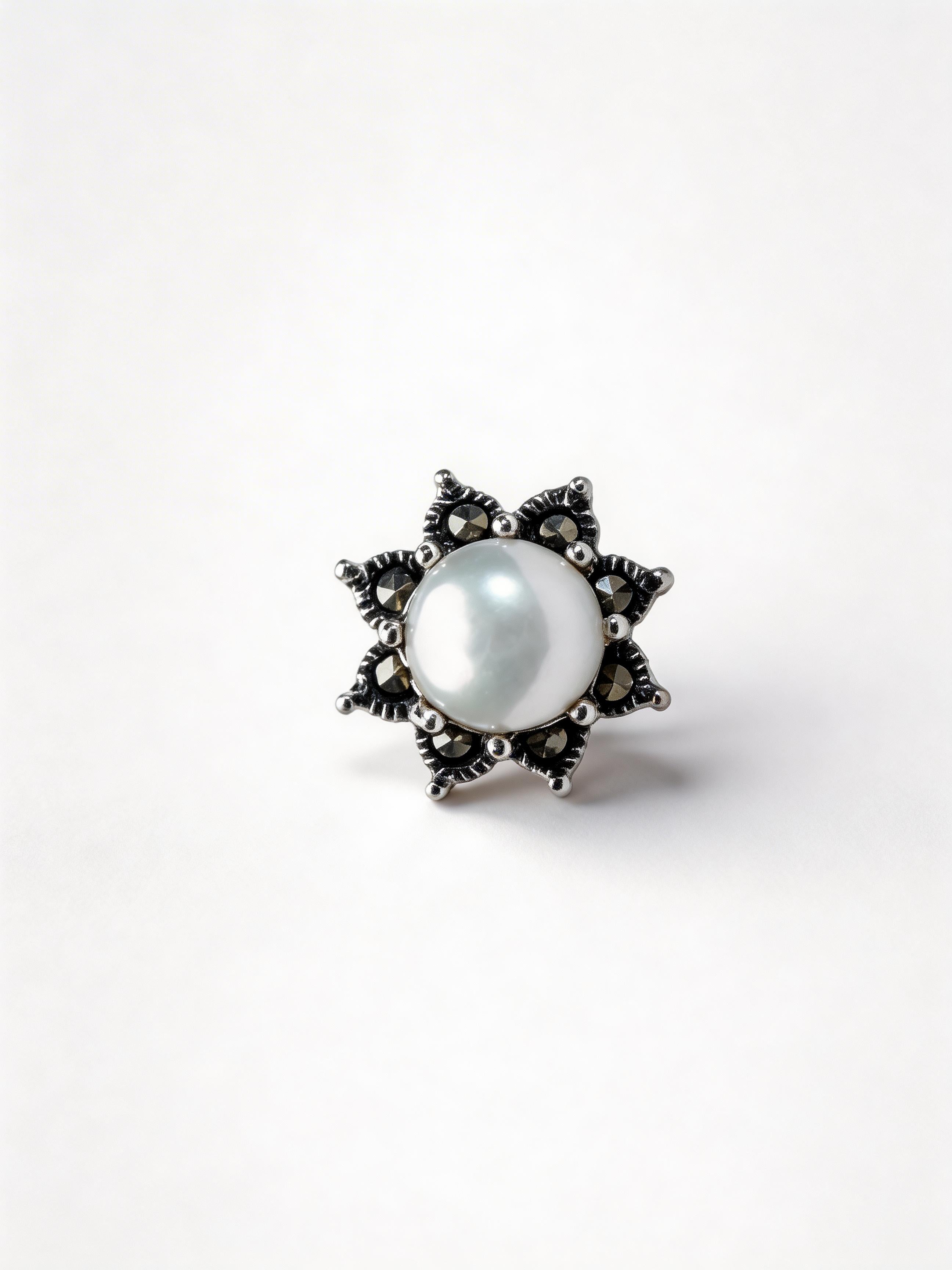 925 Pearl Blossom Stud Earrings