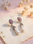 925 Ruby Pearl Drop Earrings