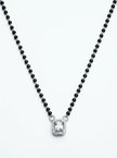 Solitaire Halo Silver Mangalsutra
