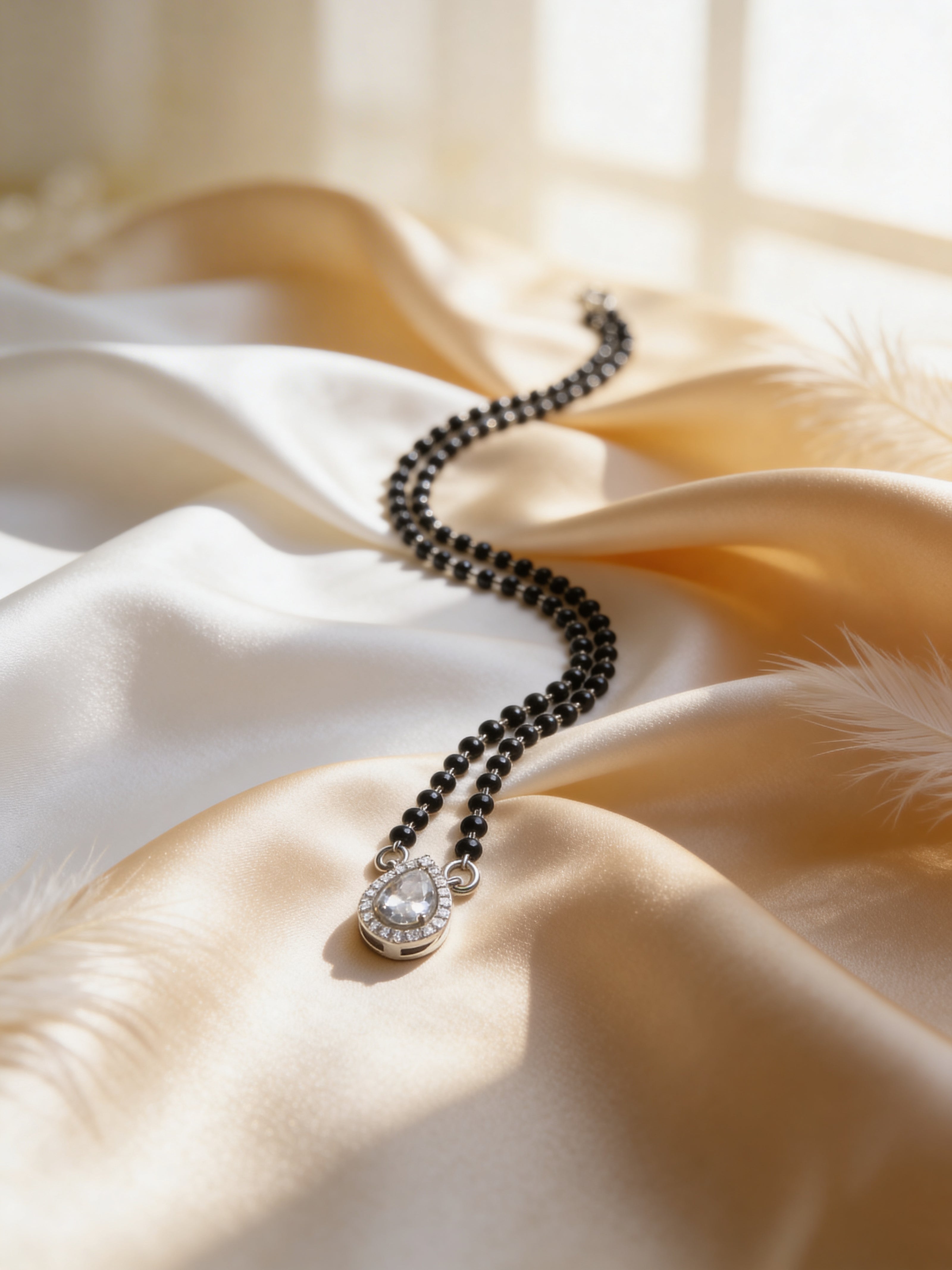 Teardrop Halo Chain Mangalsutra