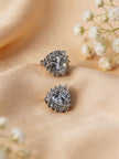 925 Crystal Heart Halo Studs