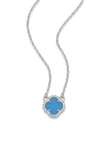 Blue Clover Halo Pendant Chain