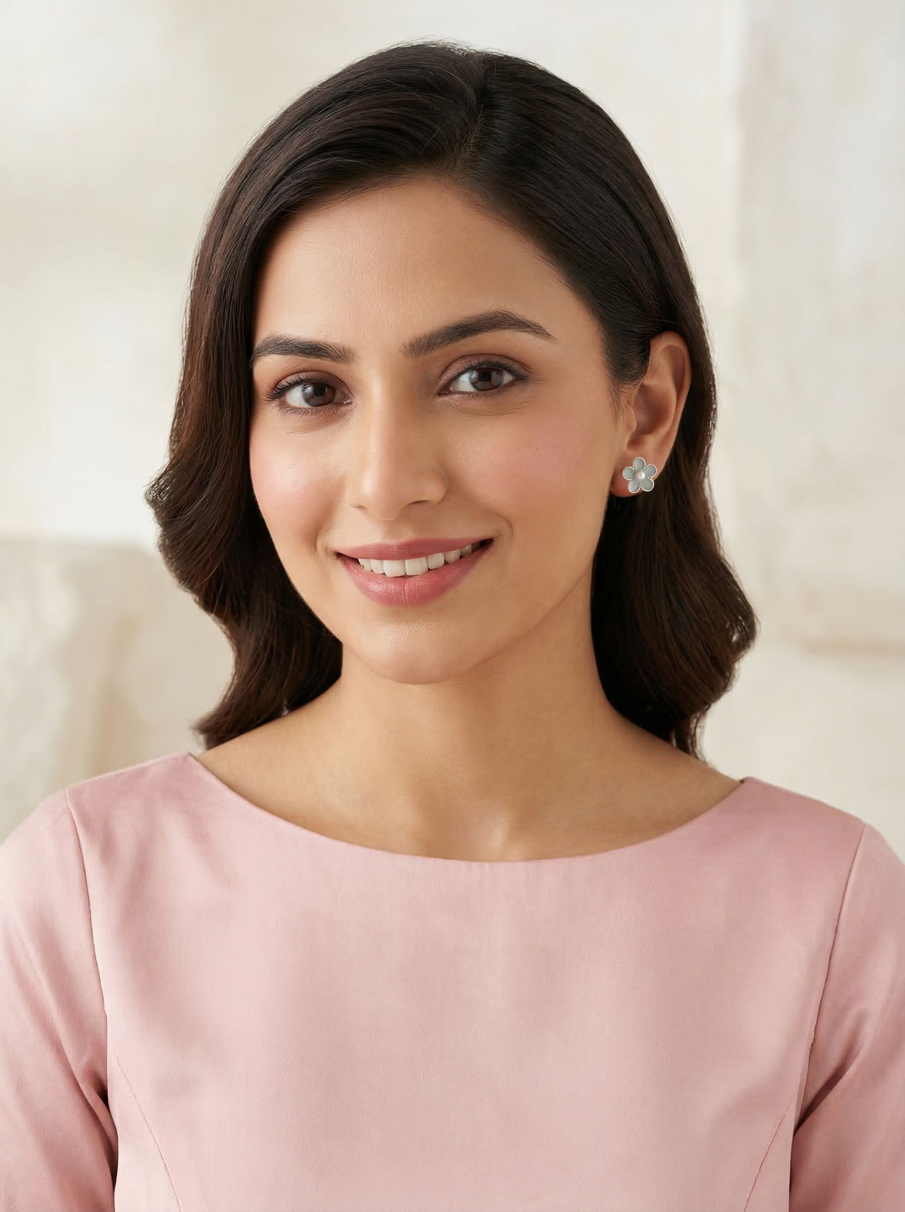 Nilo Pearl Blossom Stud Earrings