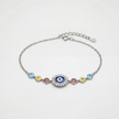 Evil Eye Tri Color 925 Silver Bracelet