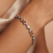 Rose Wave Charm 925 Silver Adjustable Bracelet