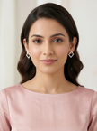 Nilo Pearl & Crystal Square Frame Stud Earrings