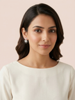 Nilo Twin Heart Drop Stud Earrings