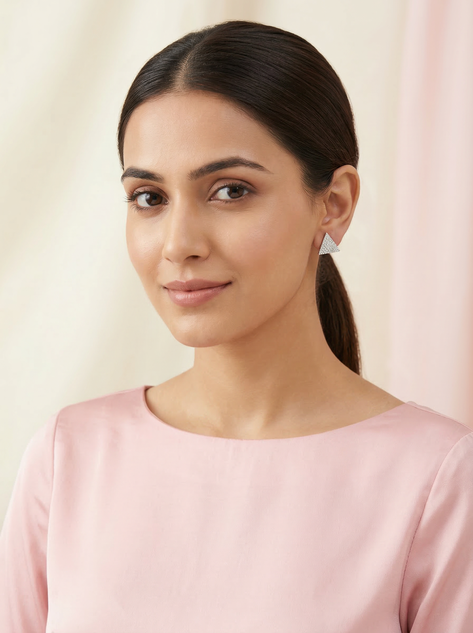 Nilo Crystal Triangle Stud Earrings