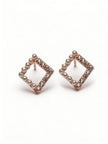Nilo Pearl & Crystal Square Frame Stud Earrings