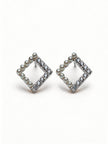 Nilo Pearl & Crystal Square Frame Stud Earrings