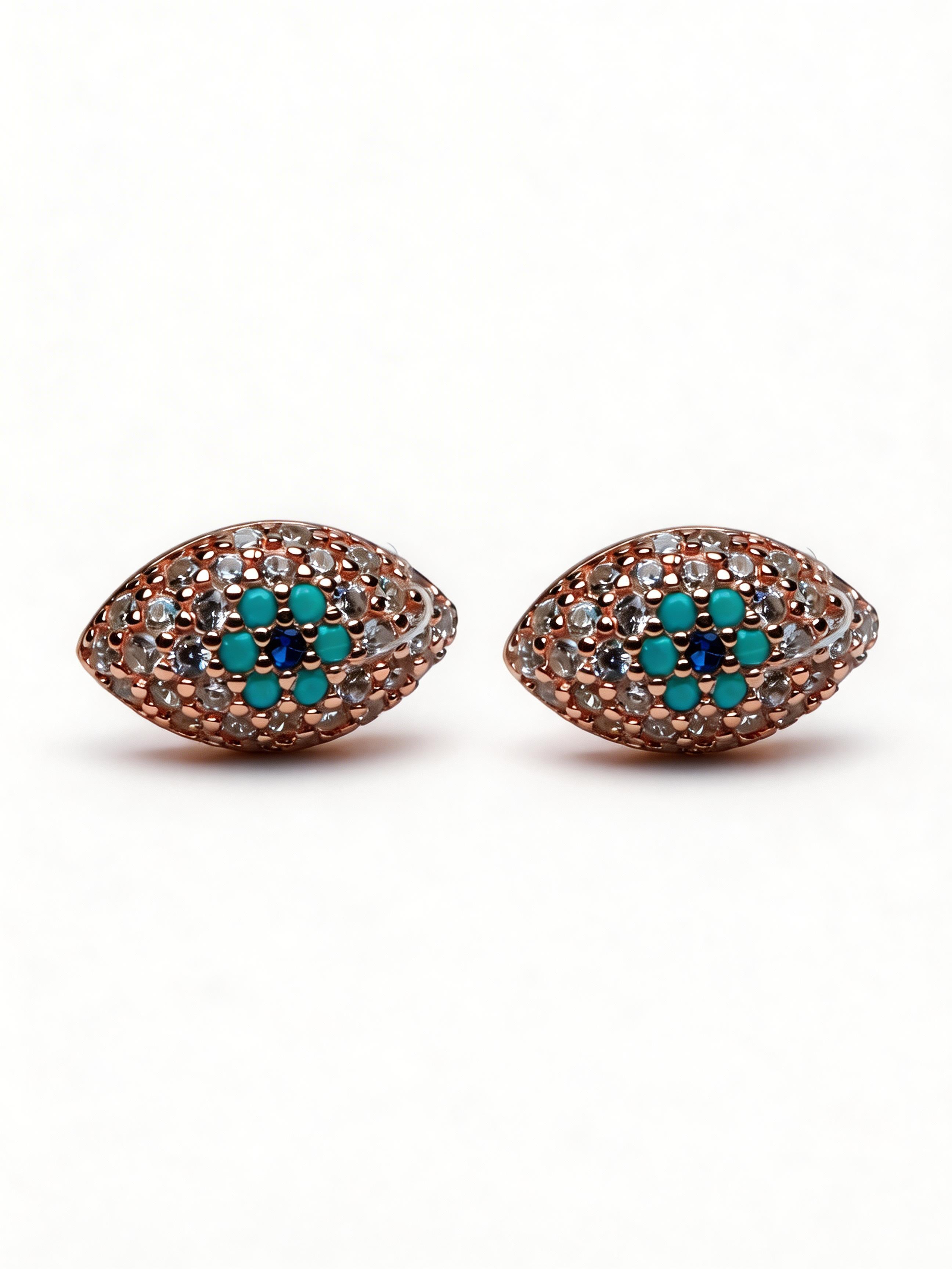 Nilo Evil Eye Crystal Stud Earrings