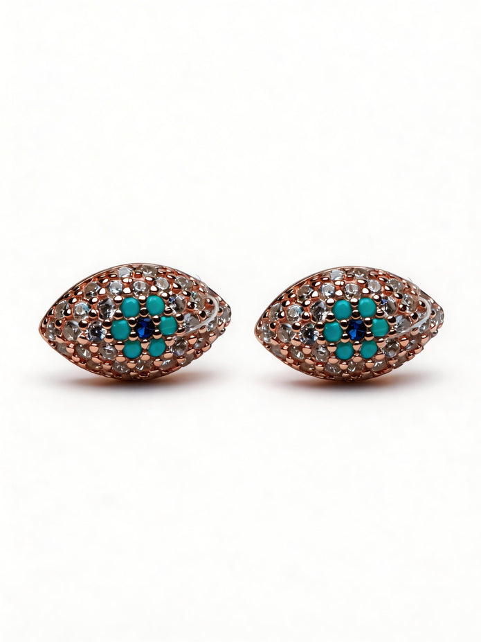 Nilo Evil Eye Crystal Stud Earrings