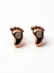 Nilo Crystal Baby Footprint Stud Earrings